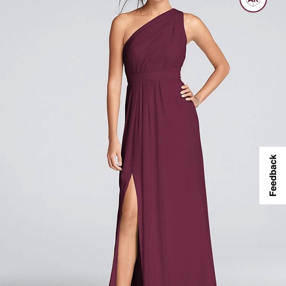 David’s Bridal One Shoulder Chiffon Bridesmaid Dress